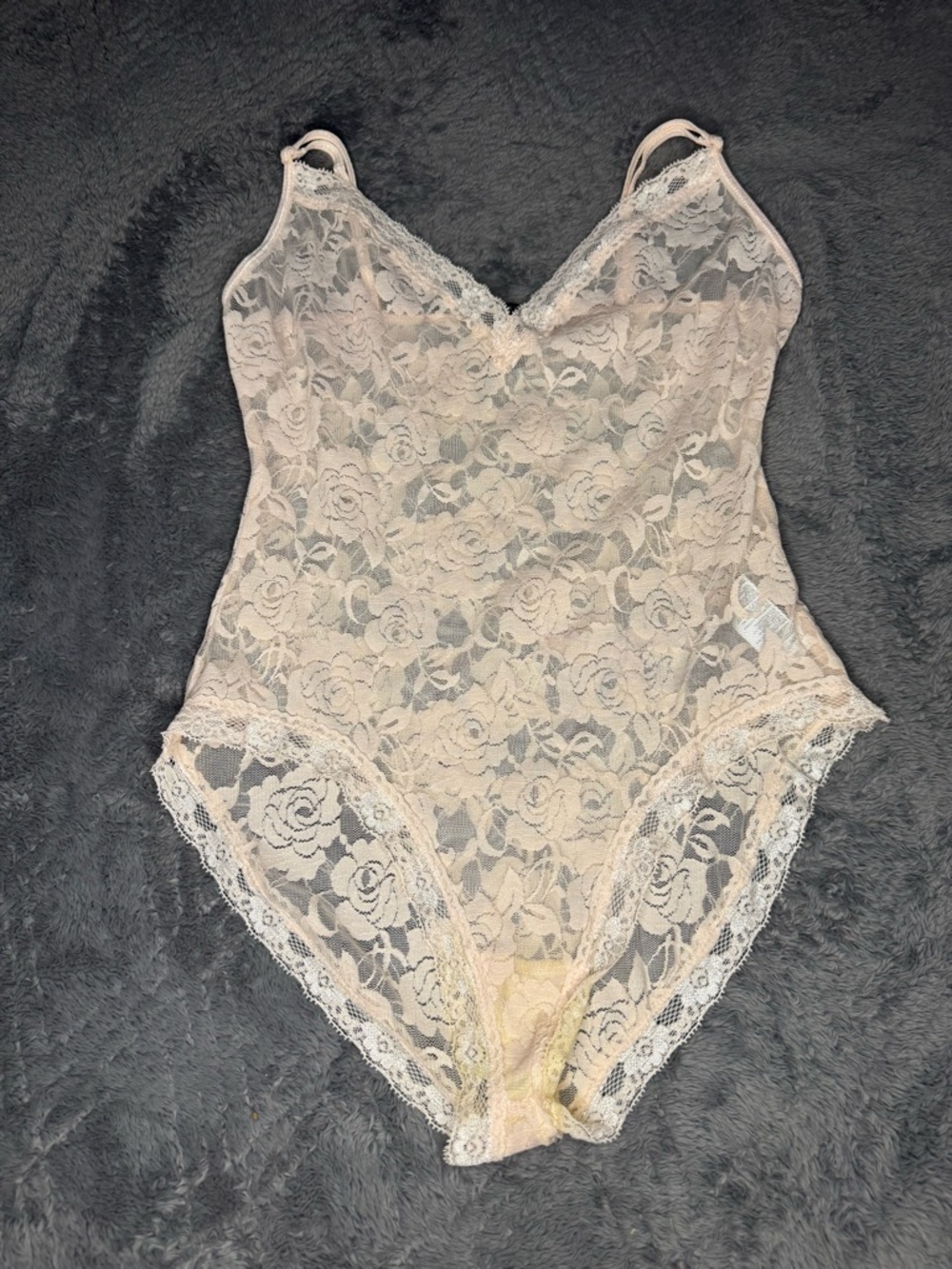 Forever 21 Cream Lace Floral Bodysuit